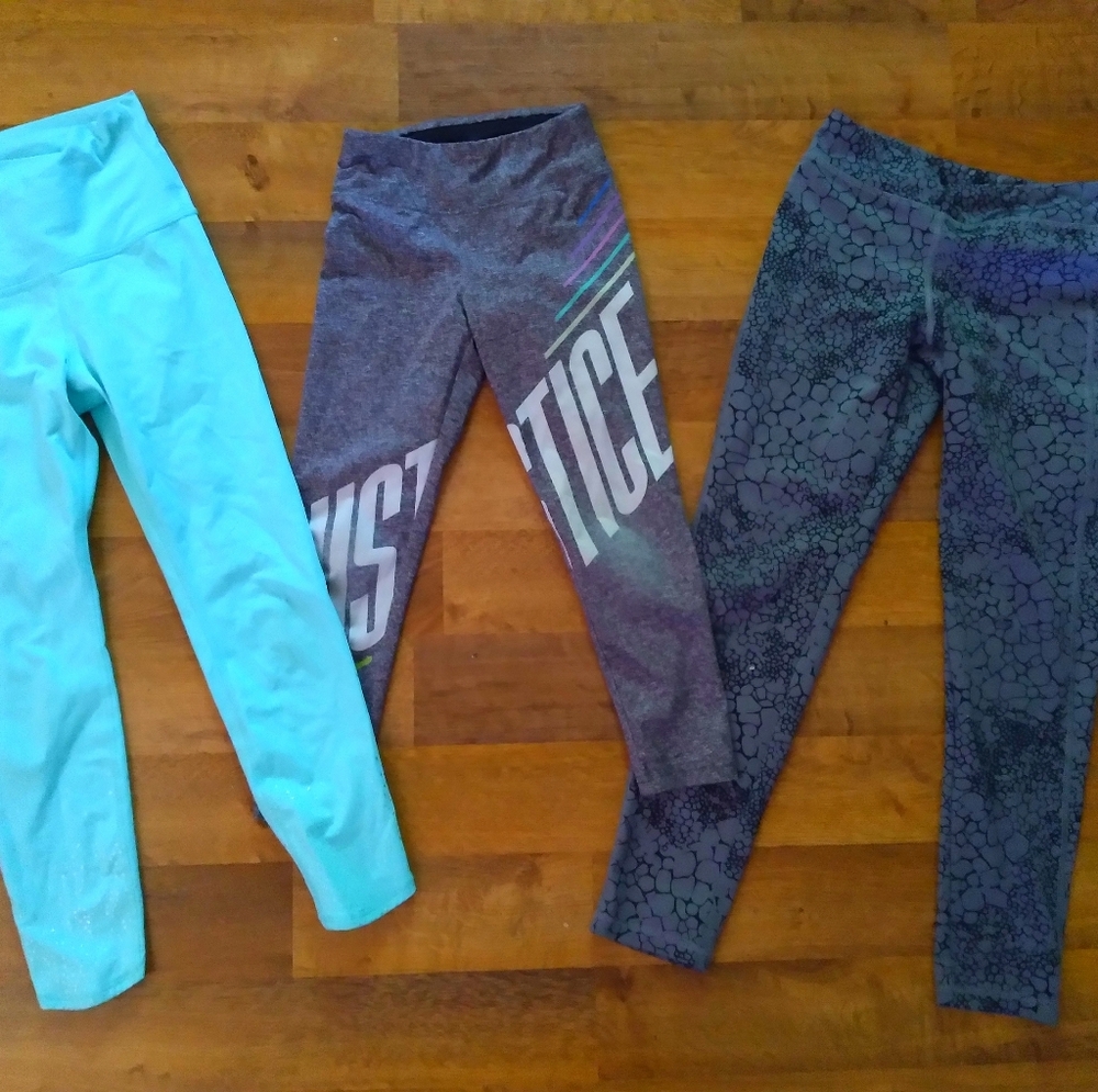 3 leggings girls size 10-8-12